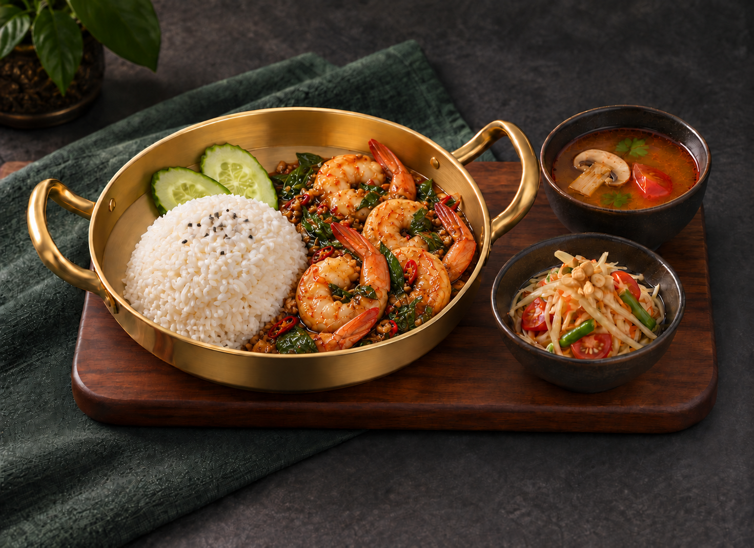 泰式打抛虾饭 Thai Basil Prawns Rice