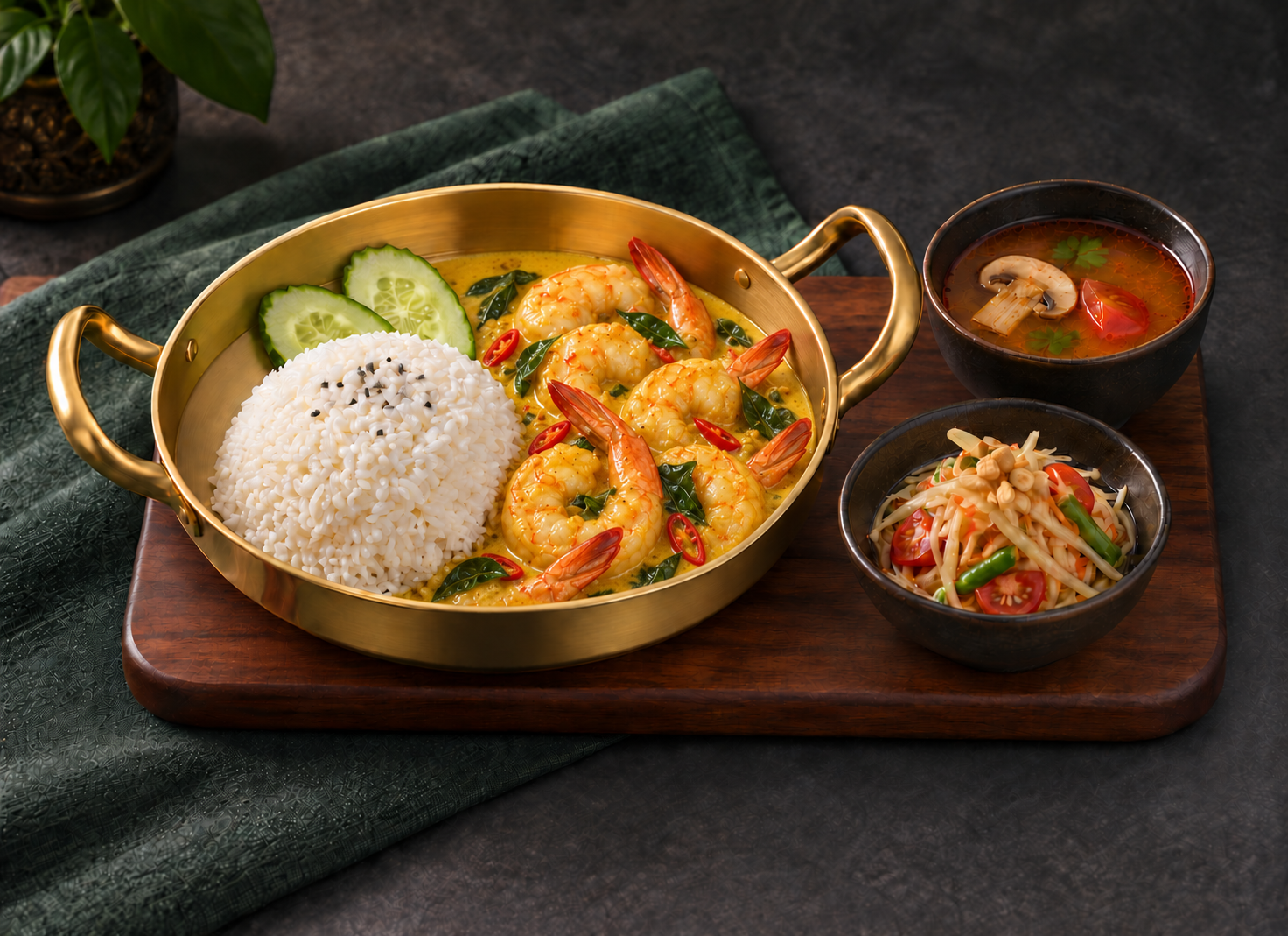 黄咖喱虾饭 Yellow Curry Prawns Rice