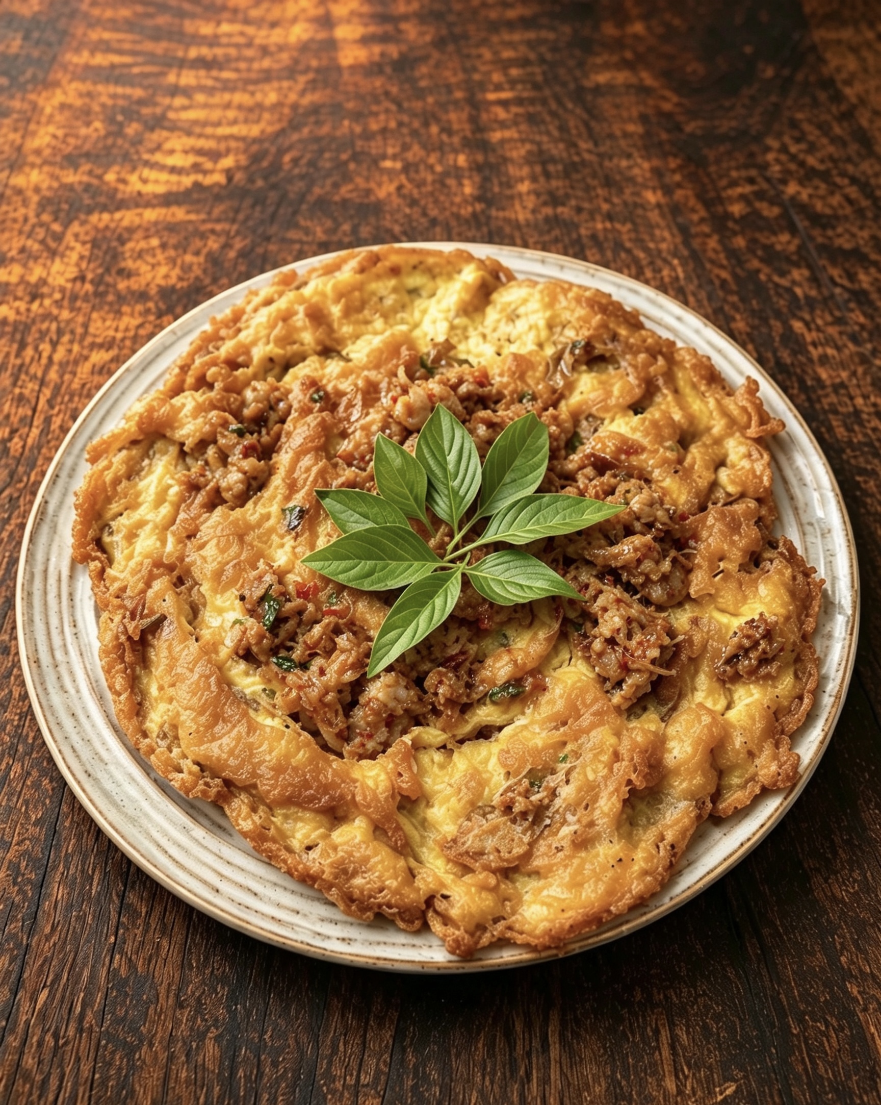 泰式鸡肉九层塔煎蛋 Thai Chicken Basil Omelette
