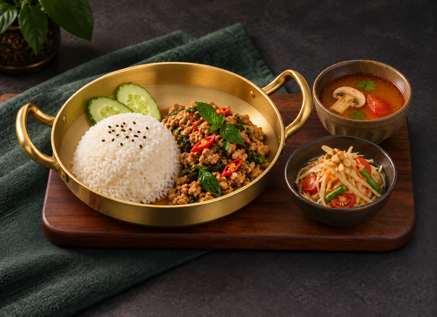 泰式打抛鸡肉饭 Thai Basil Chicken Rice